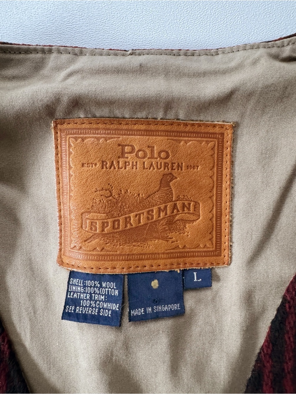 Vintage Polo Ralph Lauren Sportsman Vest Wool Plaid | LARGE NWT - Picture 9 of 14